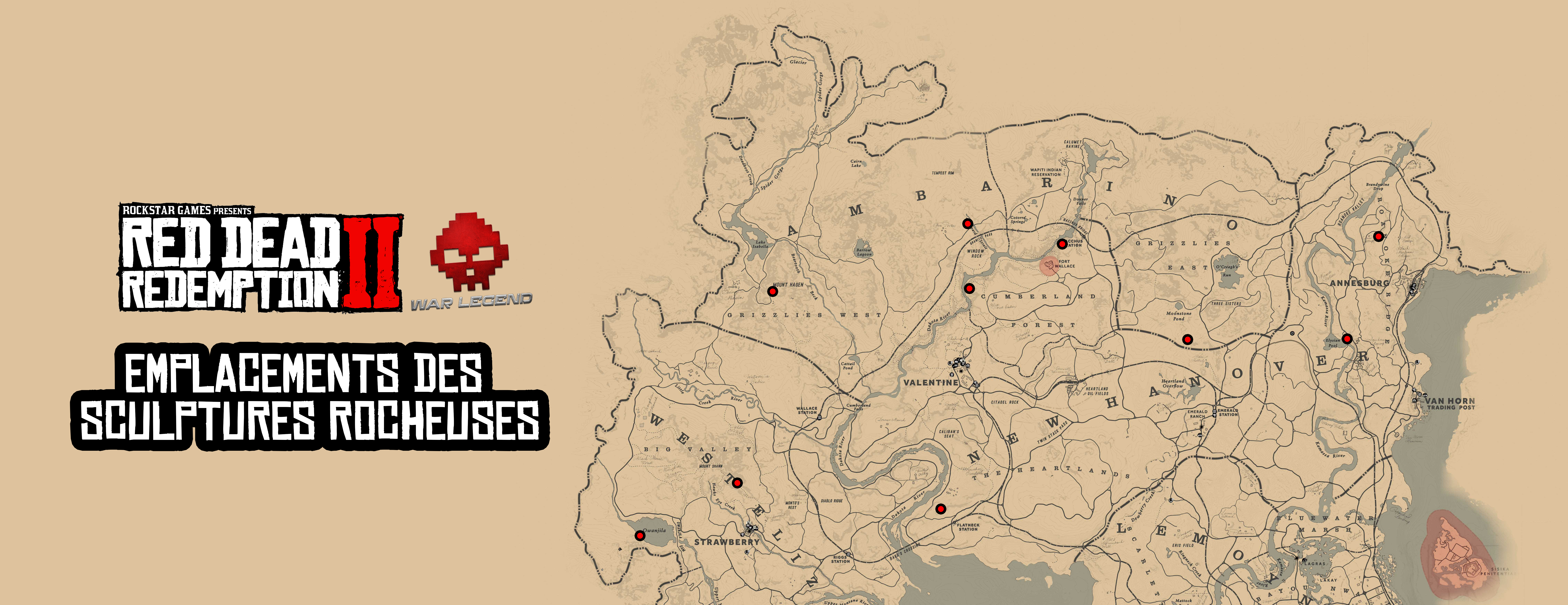 Soluce Red Dead Redemption 2 Petit guide du géologue amateur emplacement des sculptures rocheuses