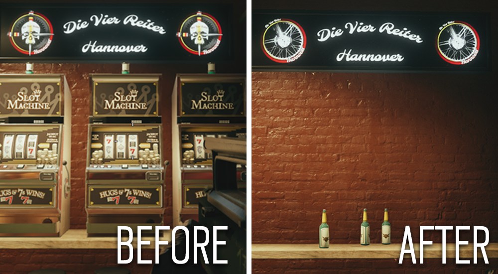 machines à sous de Rainbow Six: Siege avant et après censure