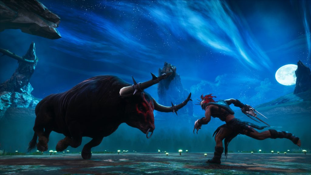 Conan Exiles - Le duel d'un humain face à un taureau