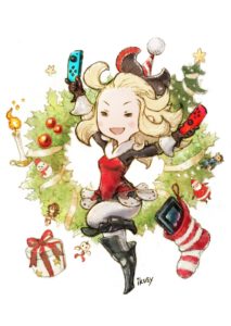 Edea, joy-con en main pour noël