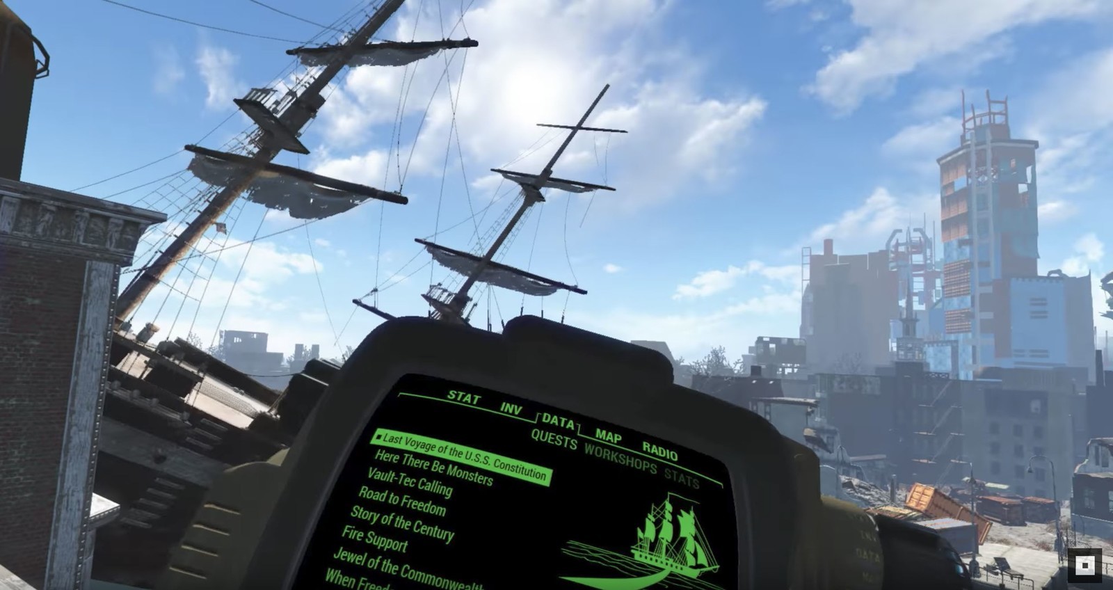 fallout 4 vr, menu du pip boy