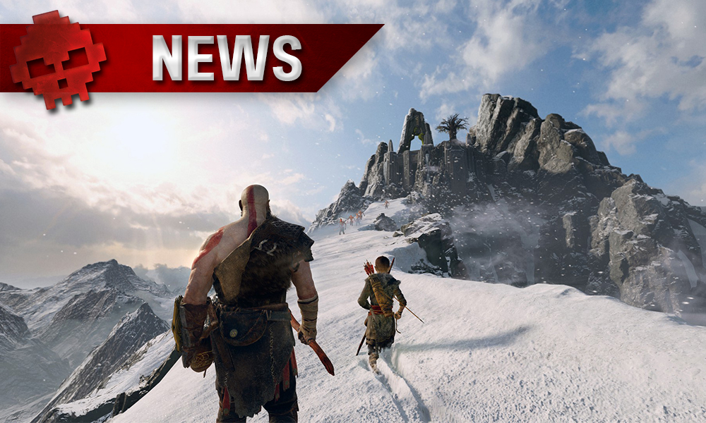 Kratos et Atreus marchent sur un pic enneigé