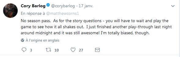 Réponse de Cory Barlog sur l'existence d'un season pass pour God of War