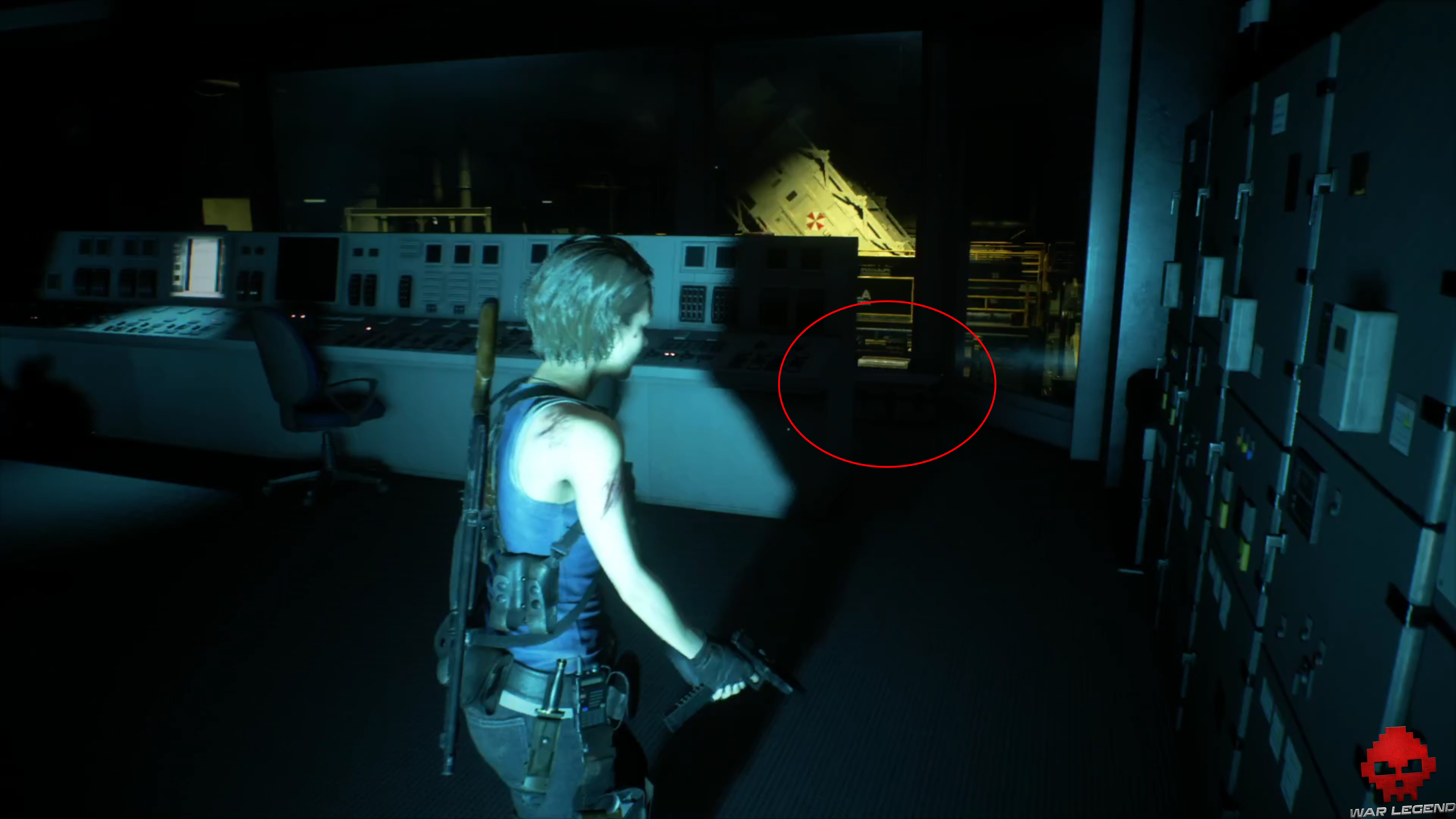 resident evil 3 - mallette derrière console