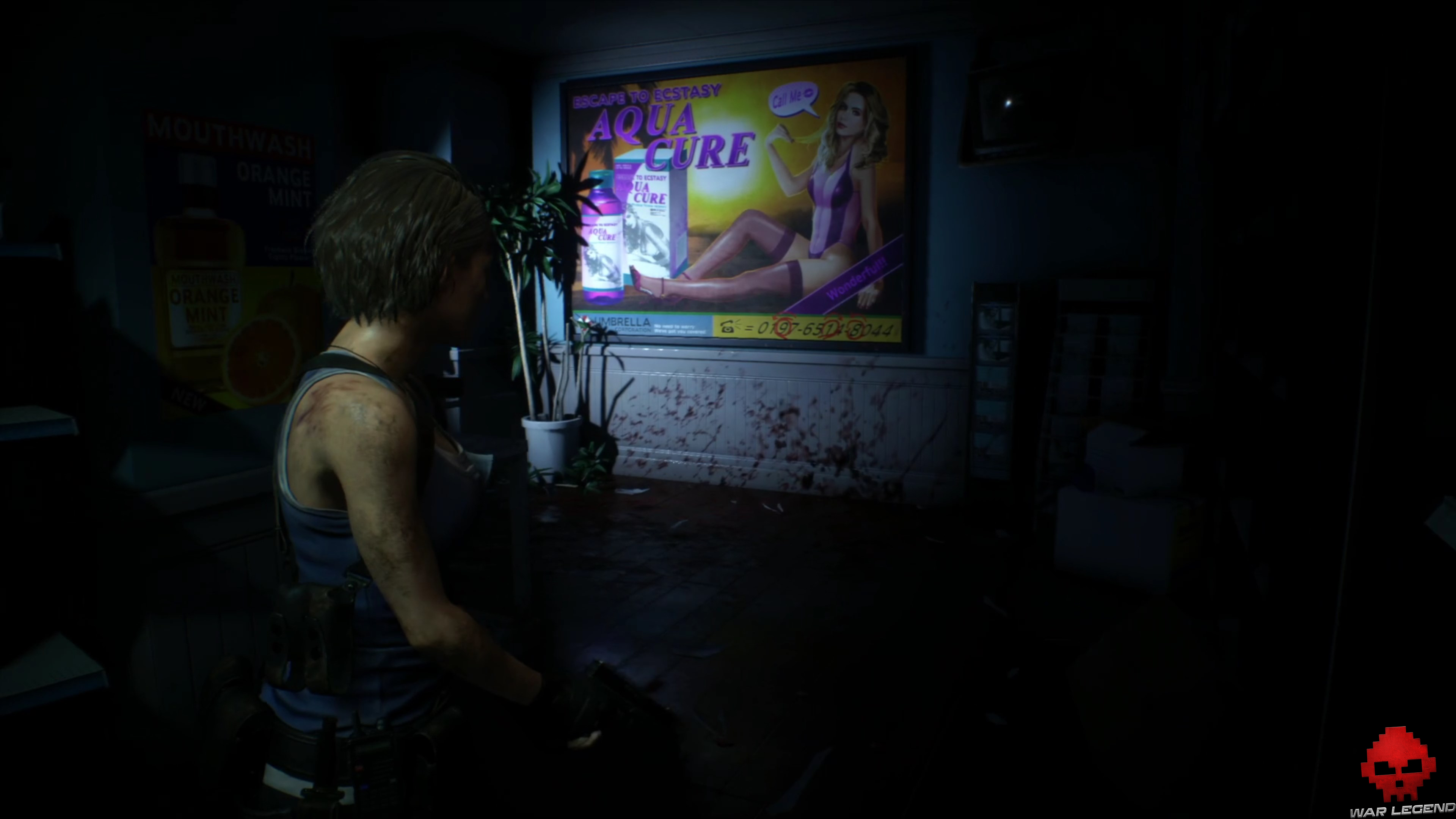 resident evil 3 - combinaison coffre sur poster aqua cure