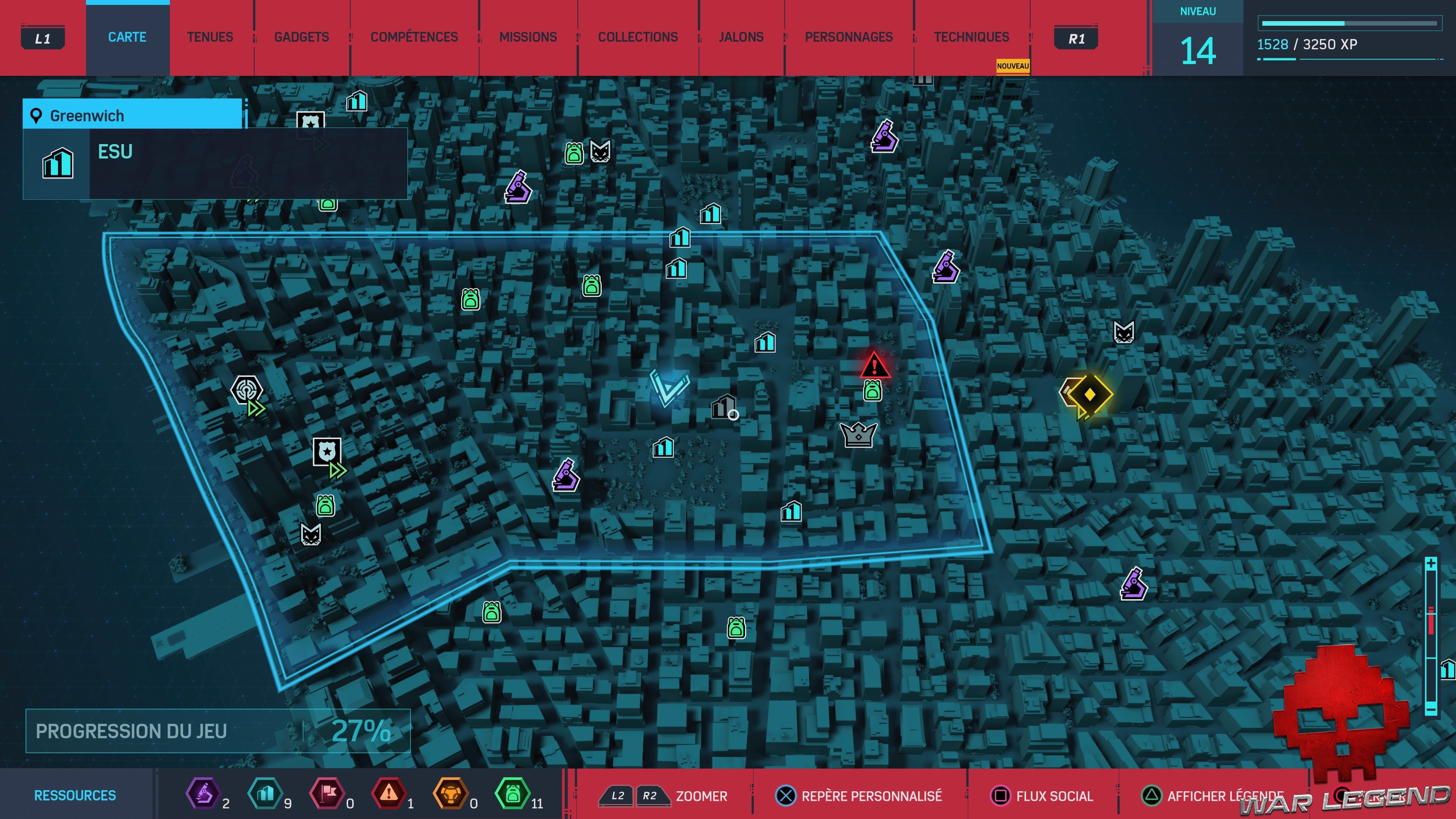 Spider-Man monuments Greenwich ESU carte