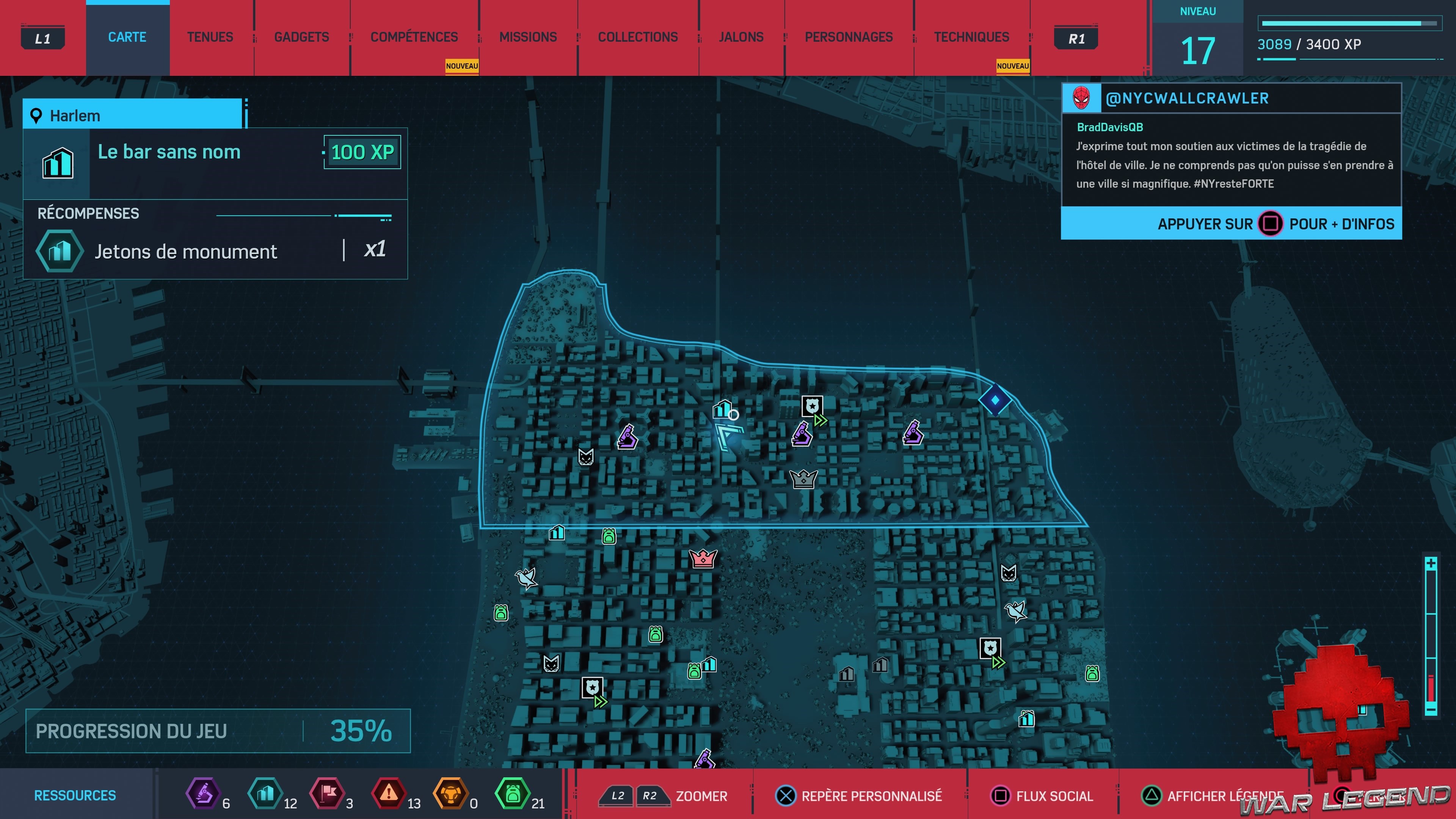 Spider-Man monuments Harlem Le bar sans nom carte 