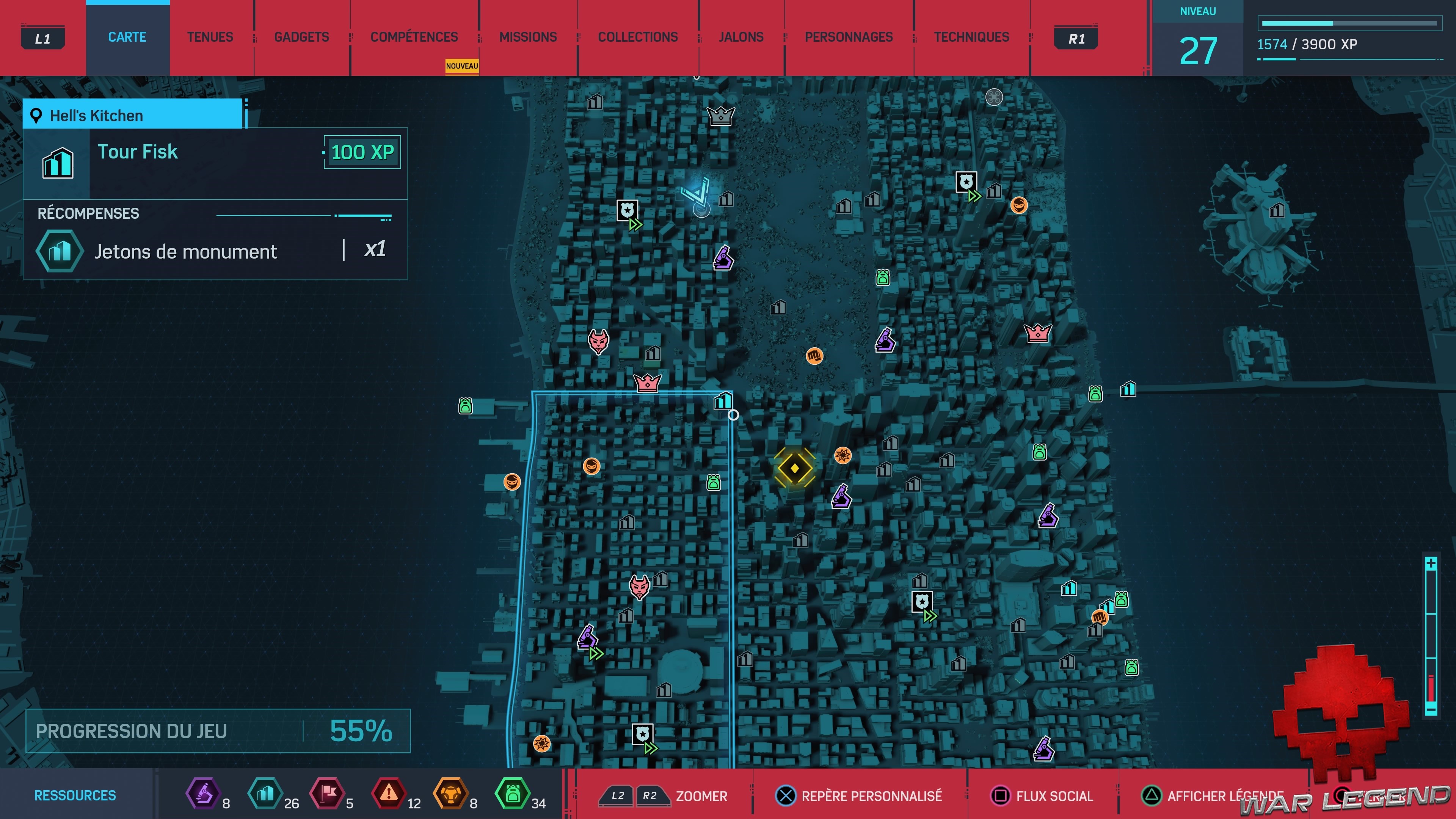 Spider-Man monuments Hell's Kitchen Tour Fisk carte 