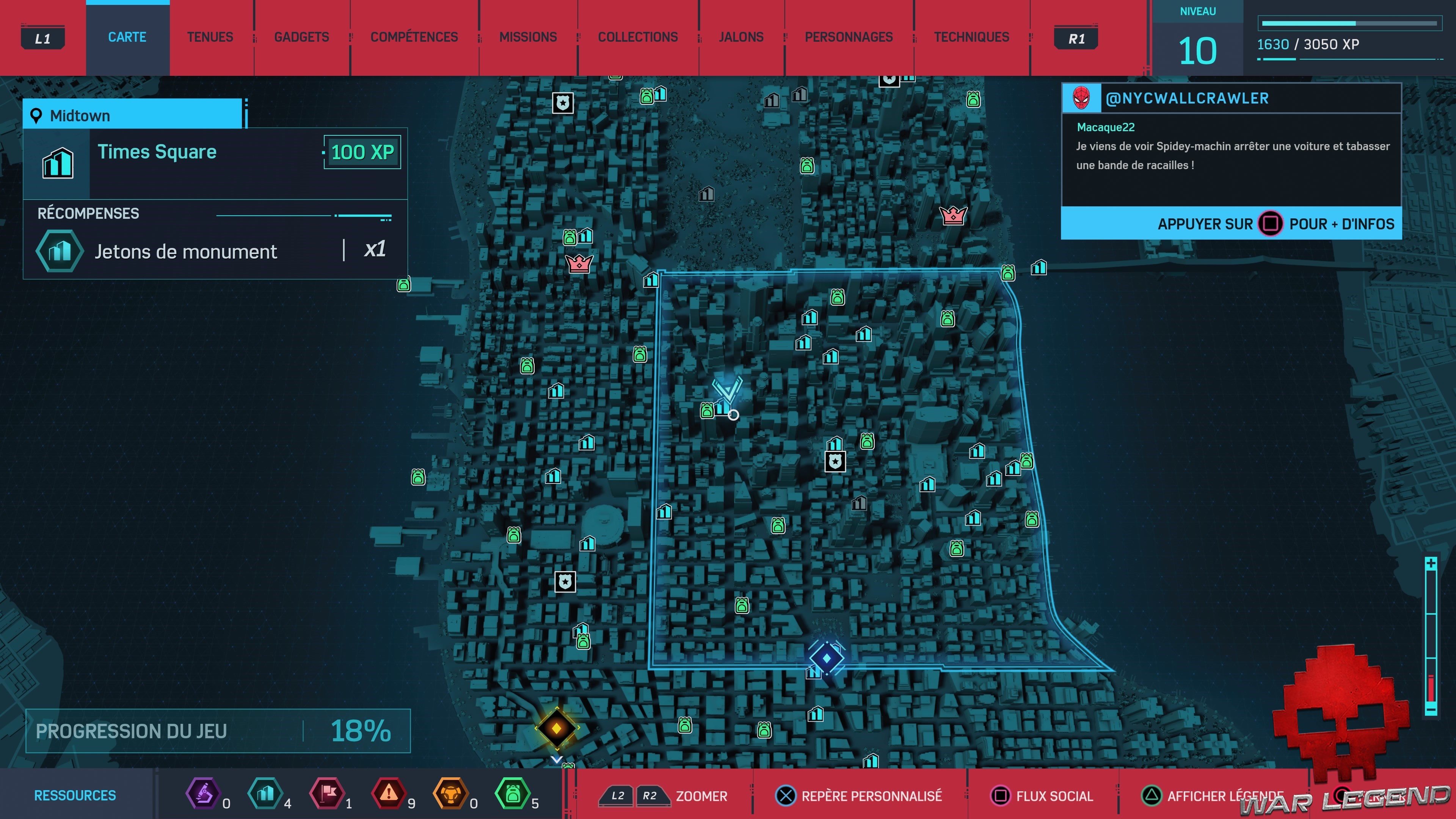 Spider-Man Monuments Midtown Times Square carte 