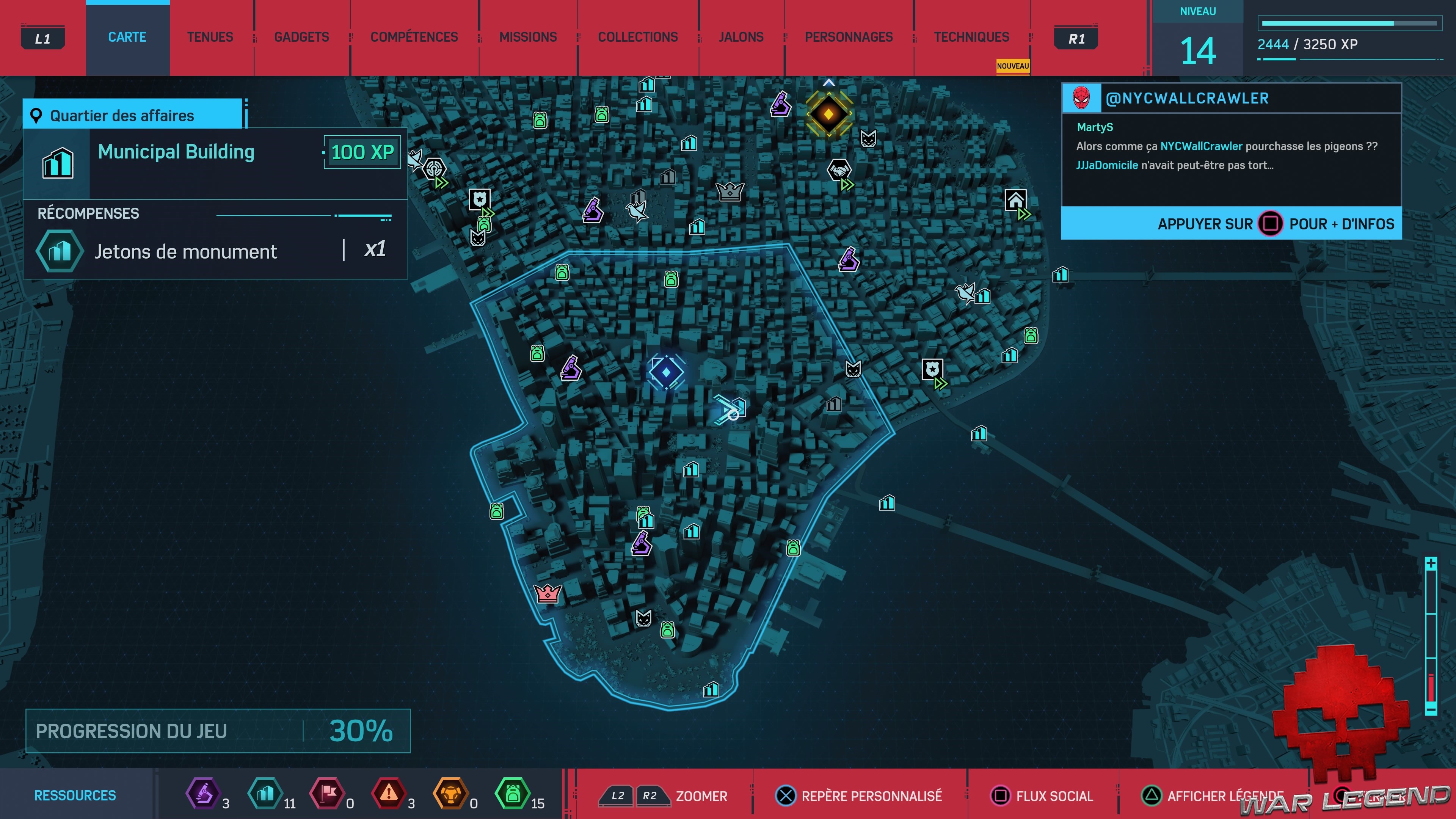 Spider-Man Monuments Quartier des affaires Municipal Building carte 