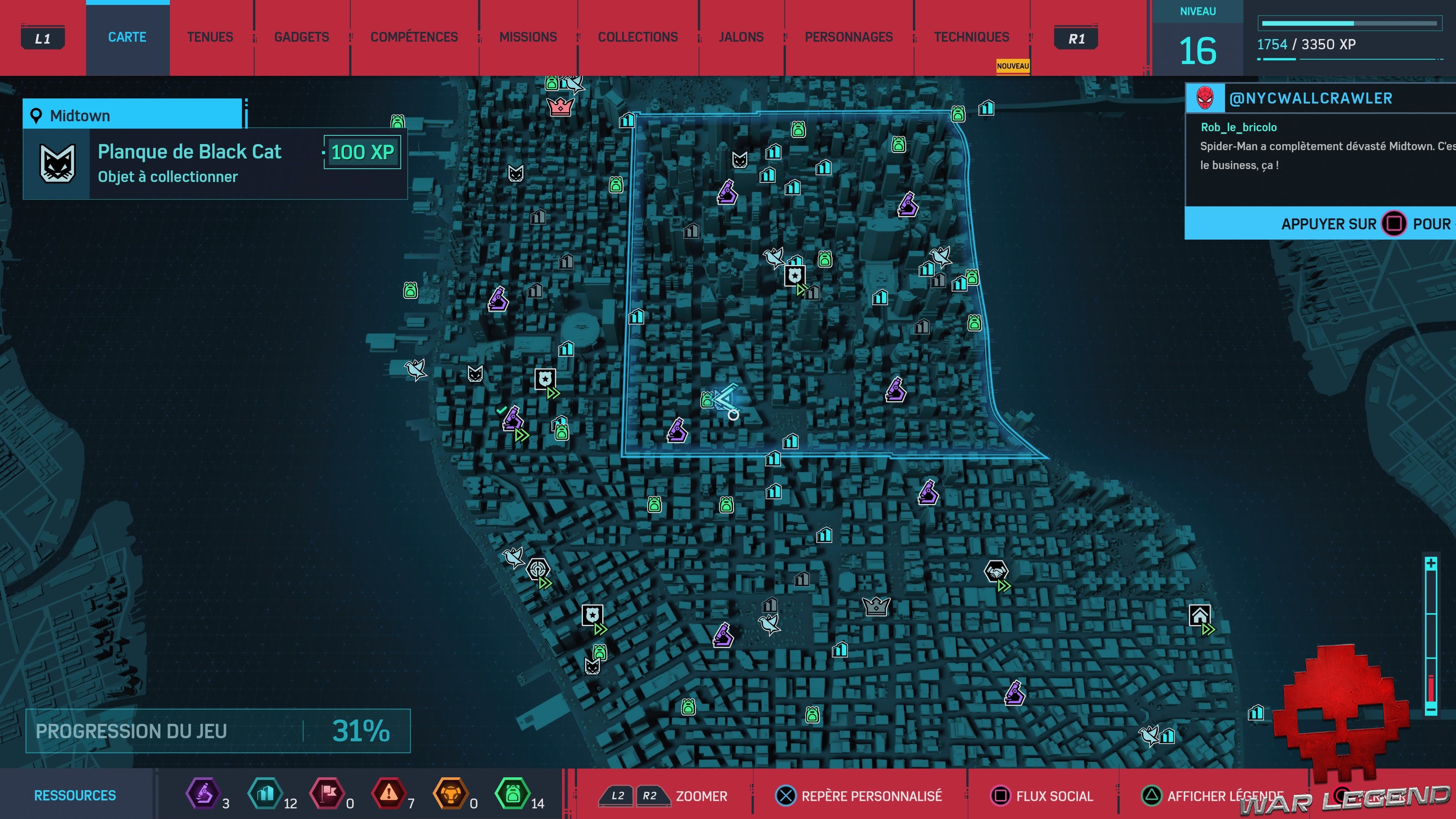 Spider-Man planques de black cat Midtown carte 1