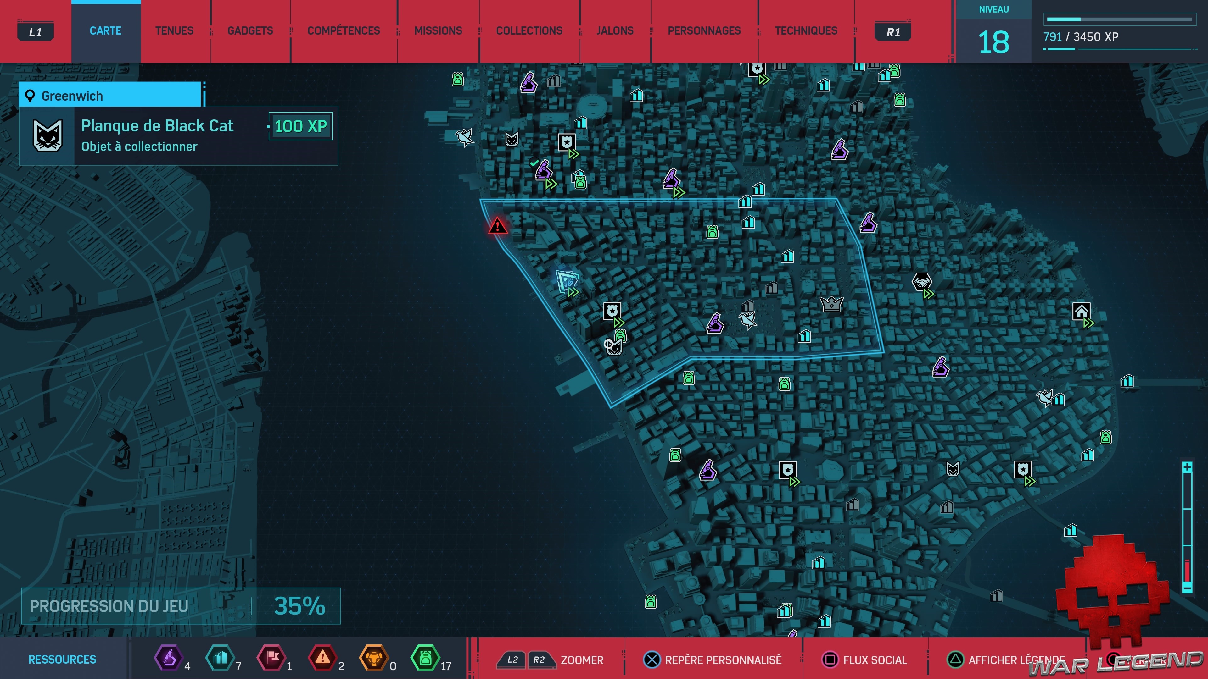 Spider-Man planques de black cat Greenwich carte