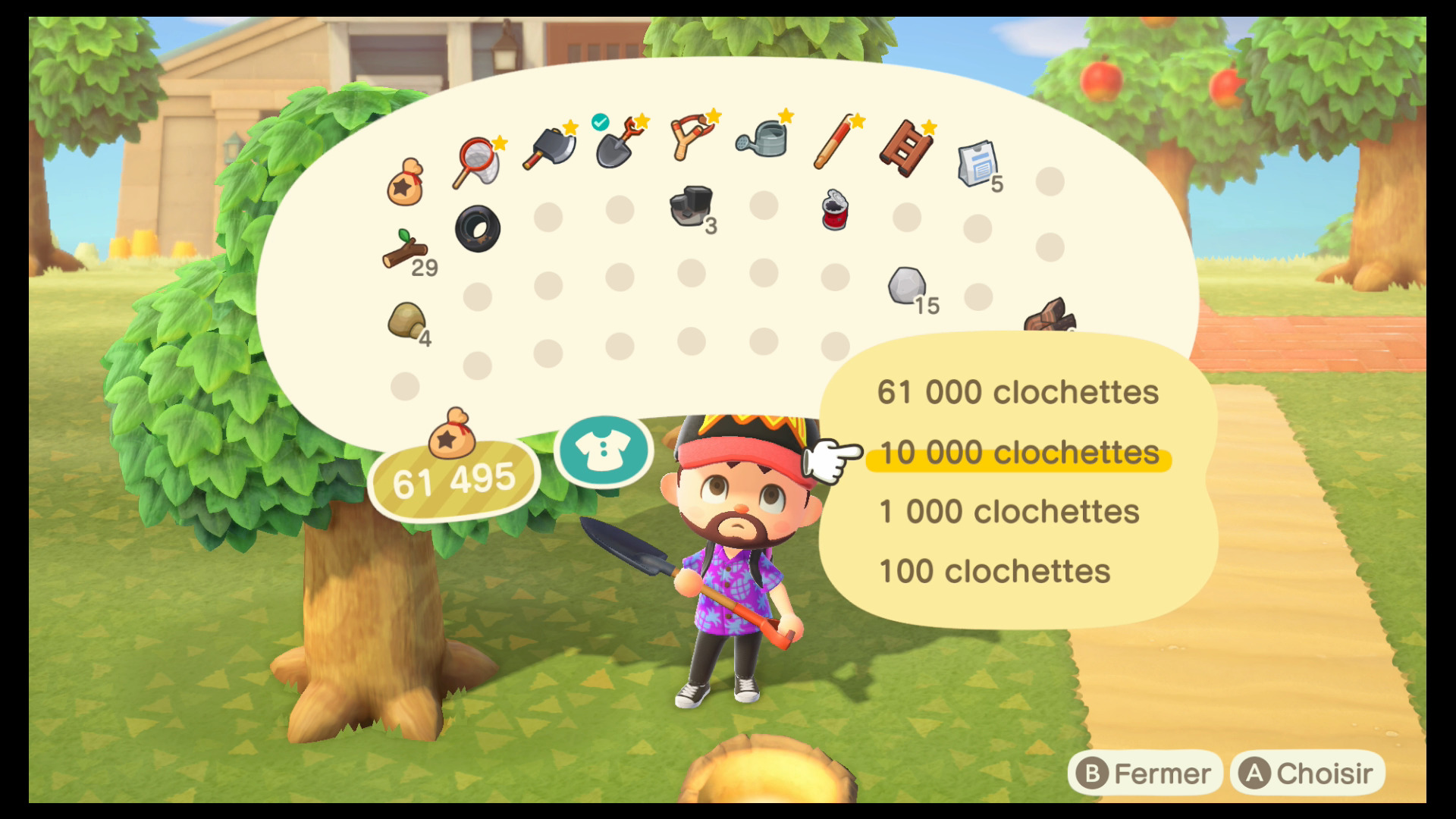 Guide Animal Crossing: New Horizons - Faire pousser un arbre à Clochettes