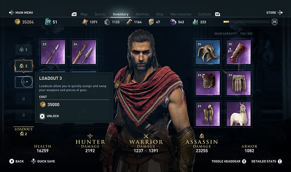 Système de loadout d'AC odyssey