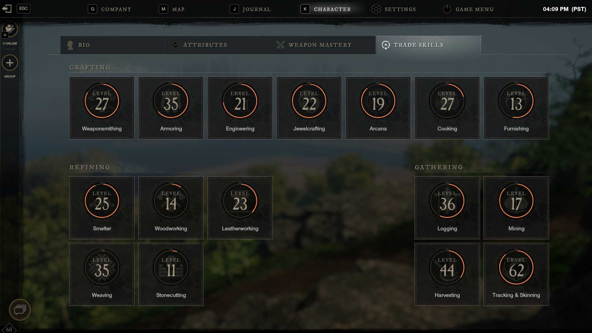 New World trade skills métiers