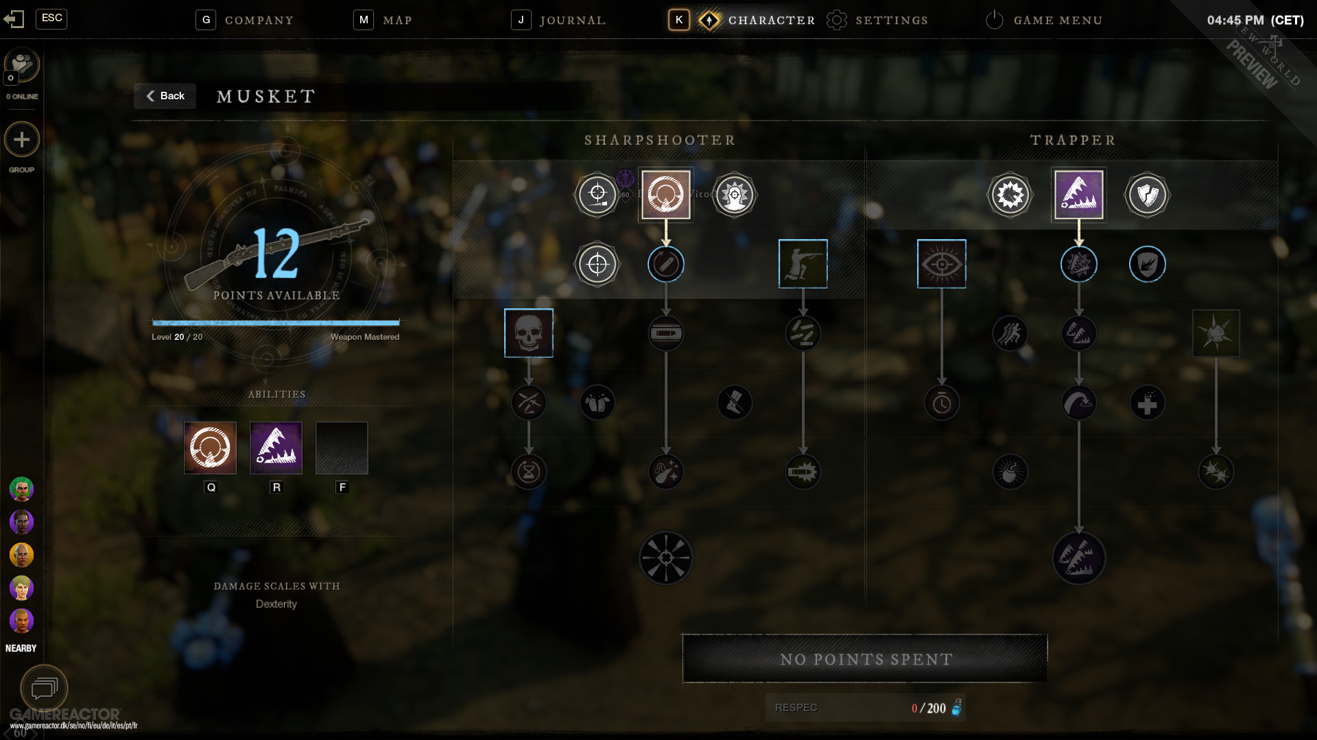 New World maîtrise d'arme