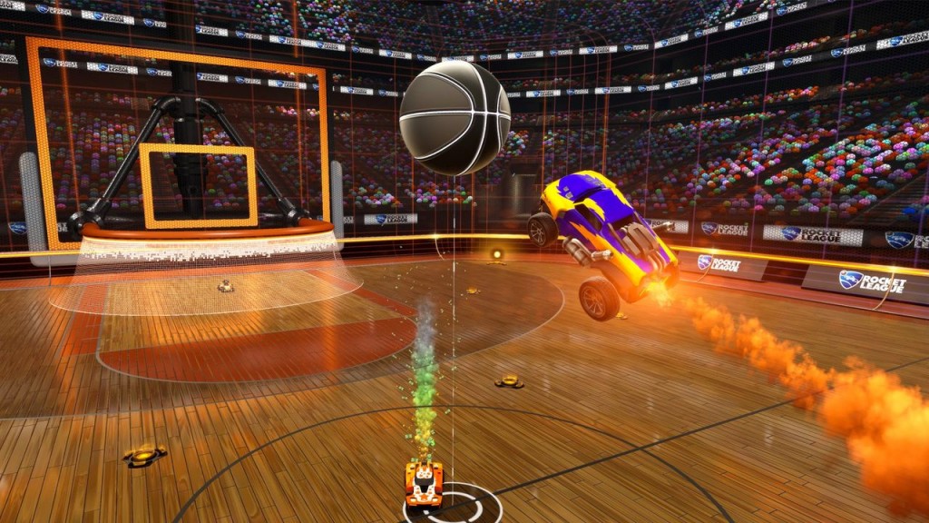 Rocket League voiture attrape balle en vol