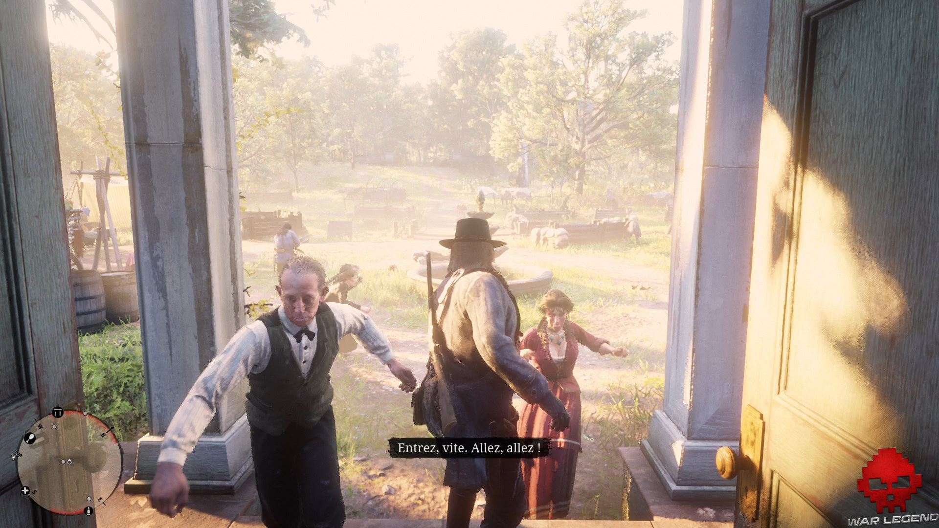 soluce red dead redemption 2 cavaliers et apocalypses un homme et une femme se réfugient à l'intérieur