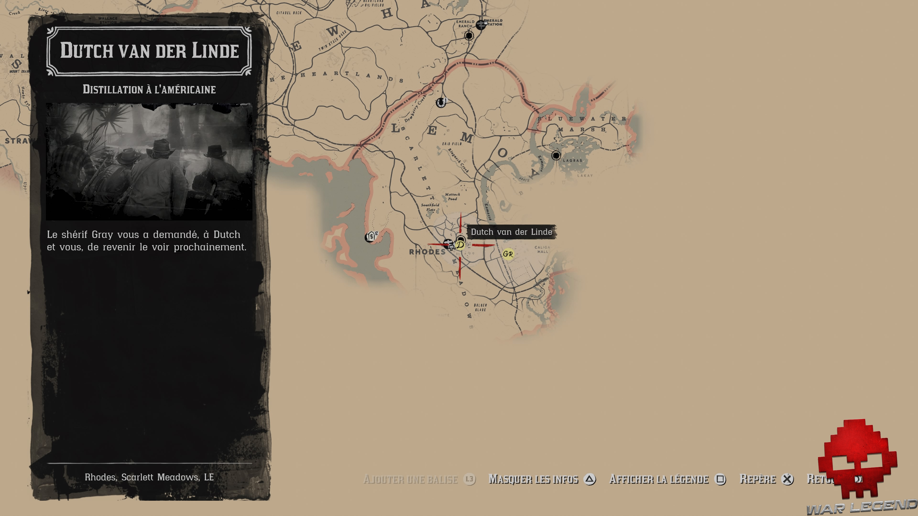 soluce red dead redemption 2 distillation à l'américaine carte dutch rhodes