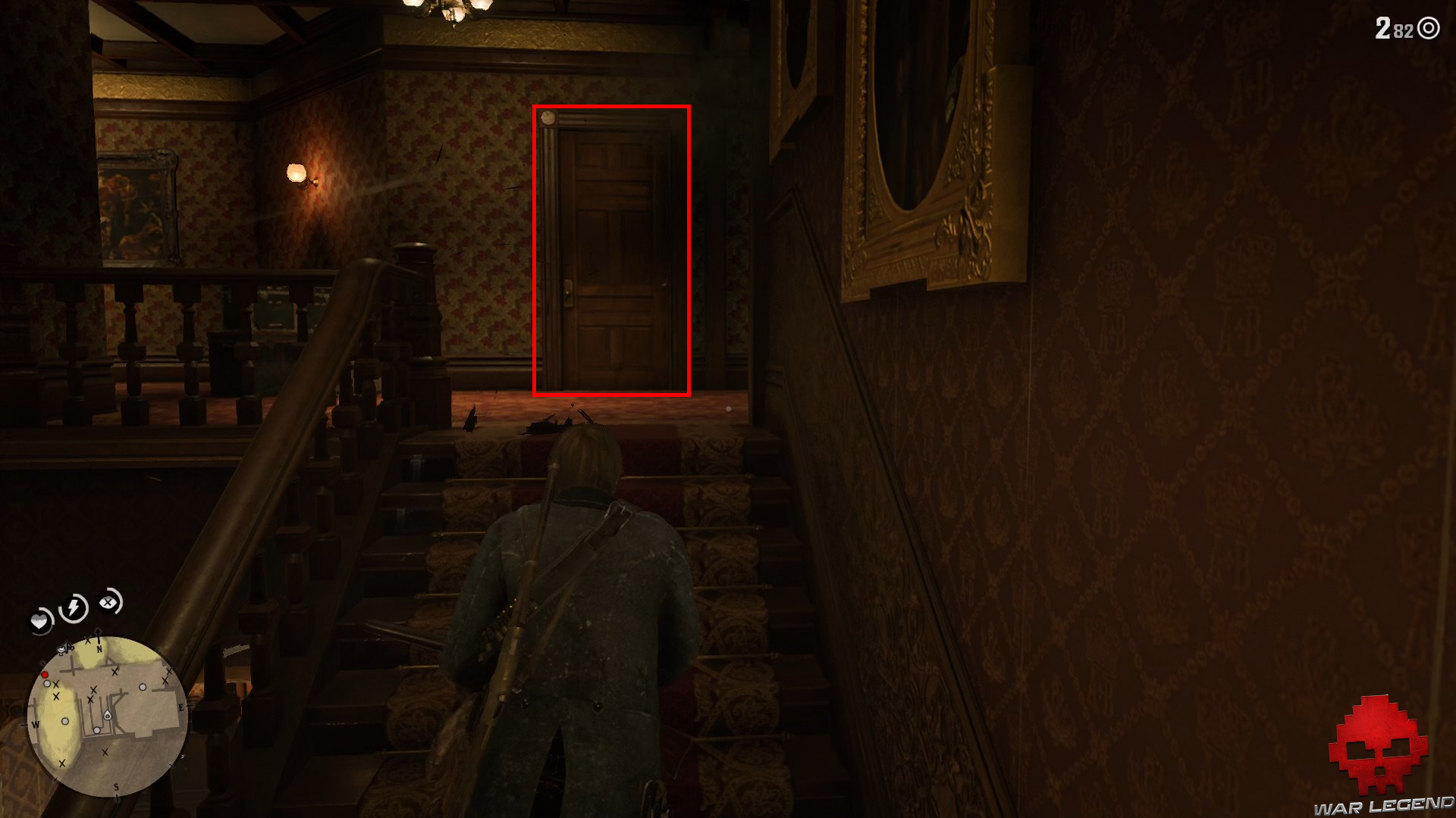 soluce red dead redemption 2 l'appétit vient en vengeant pote en haut des escaliers