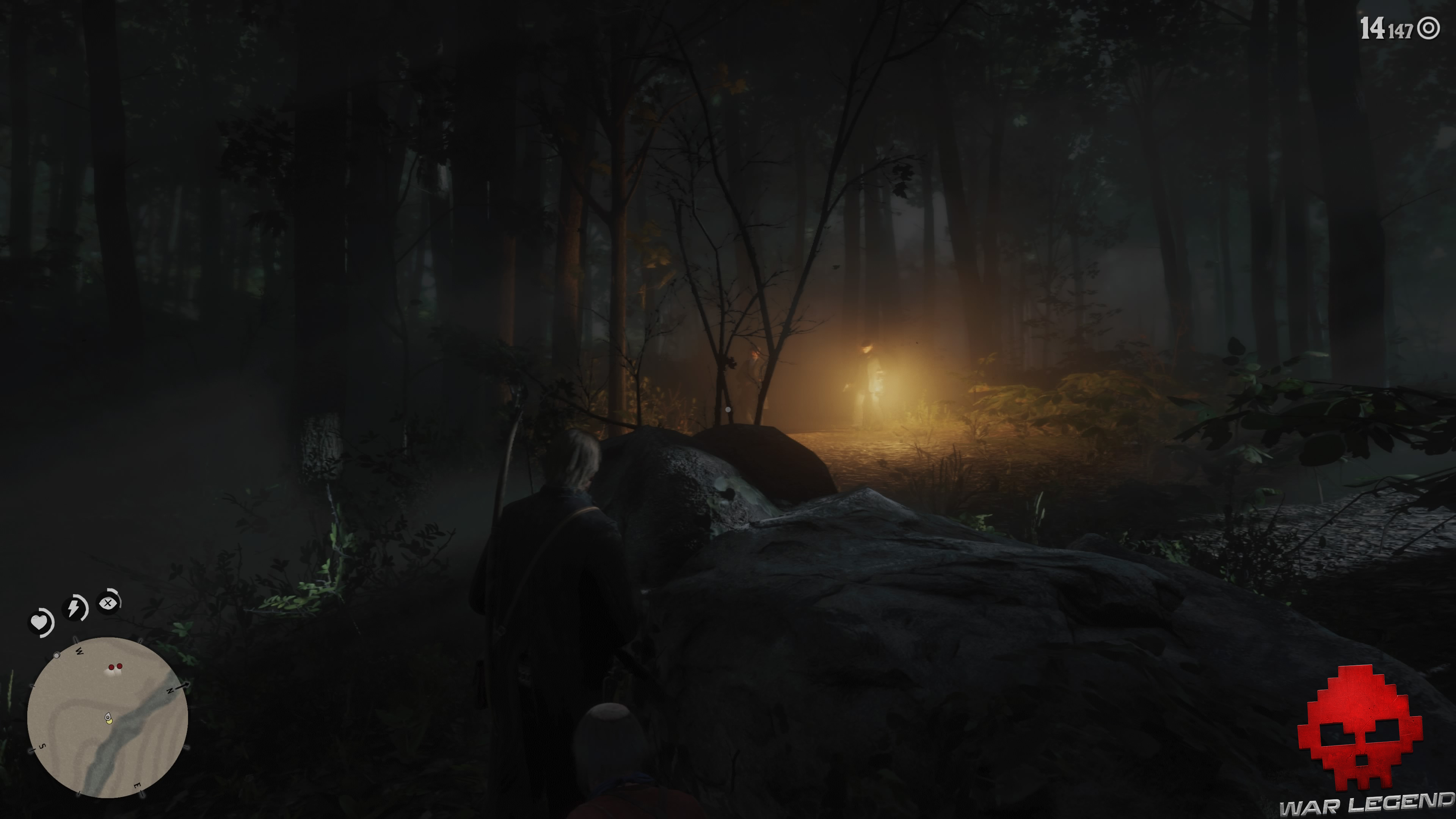 vignette soluce red dead redemption 2 l'erreur est humaine Arthur caché derrière un rocher avec Bill