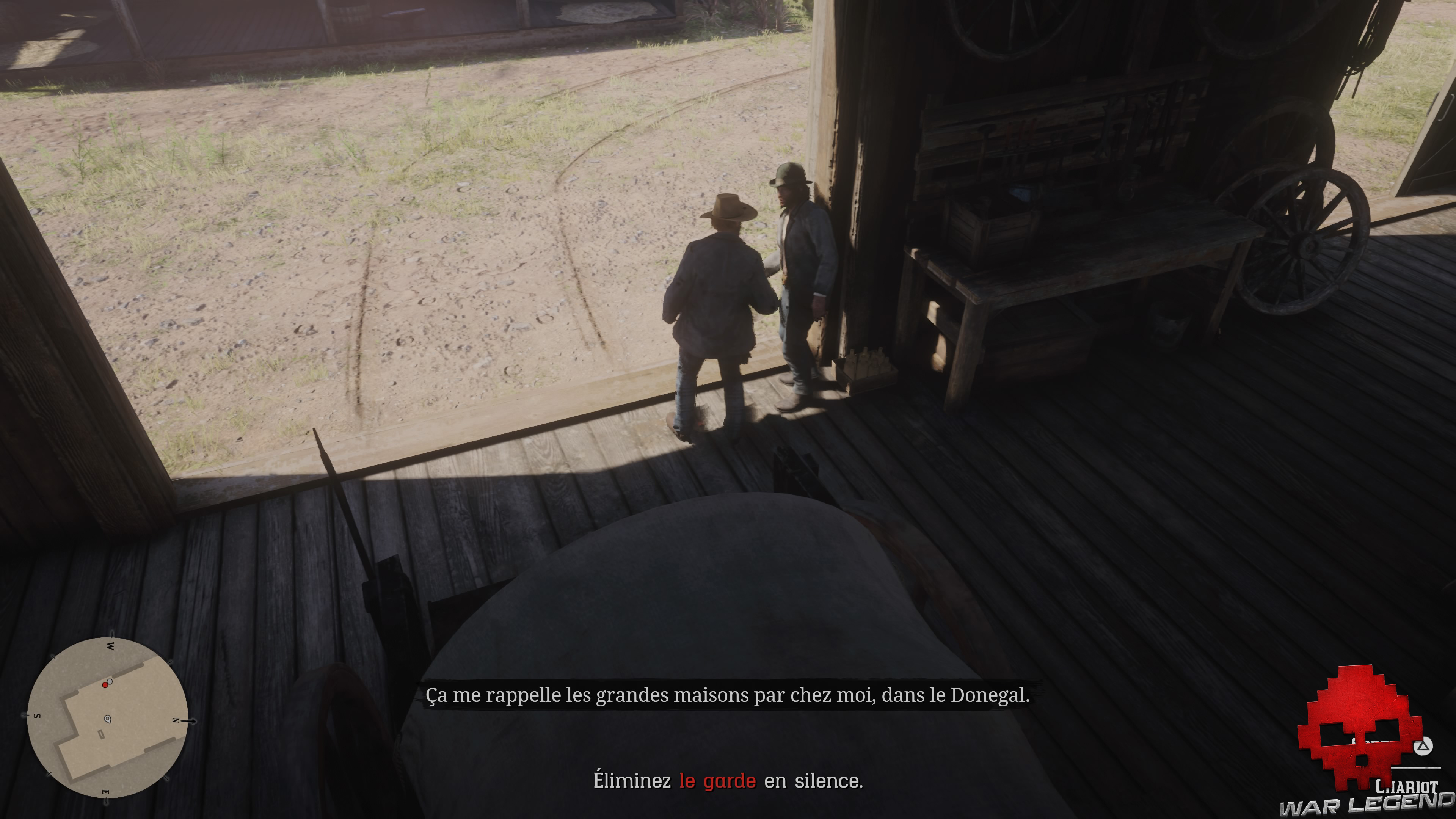 soluce red dead redemption 2 les petits plaisirs du tabac deux hommes discutent sur le pas de la porte