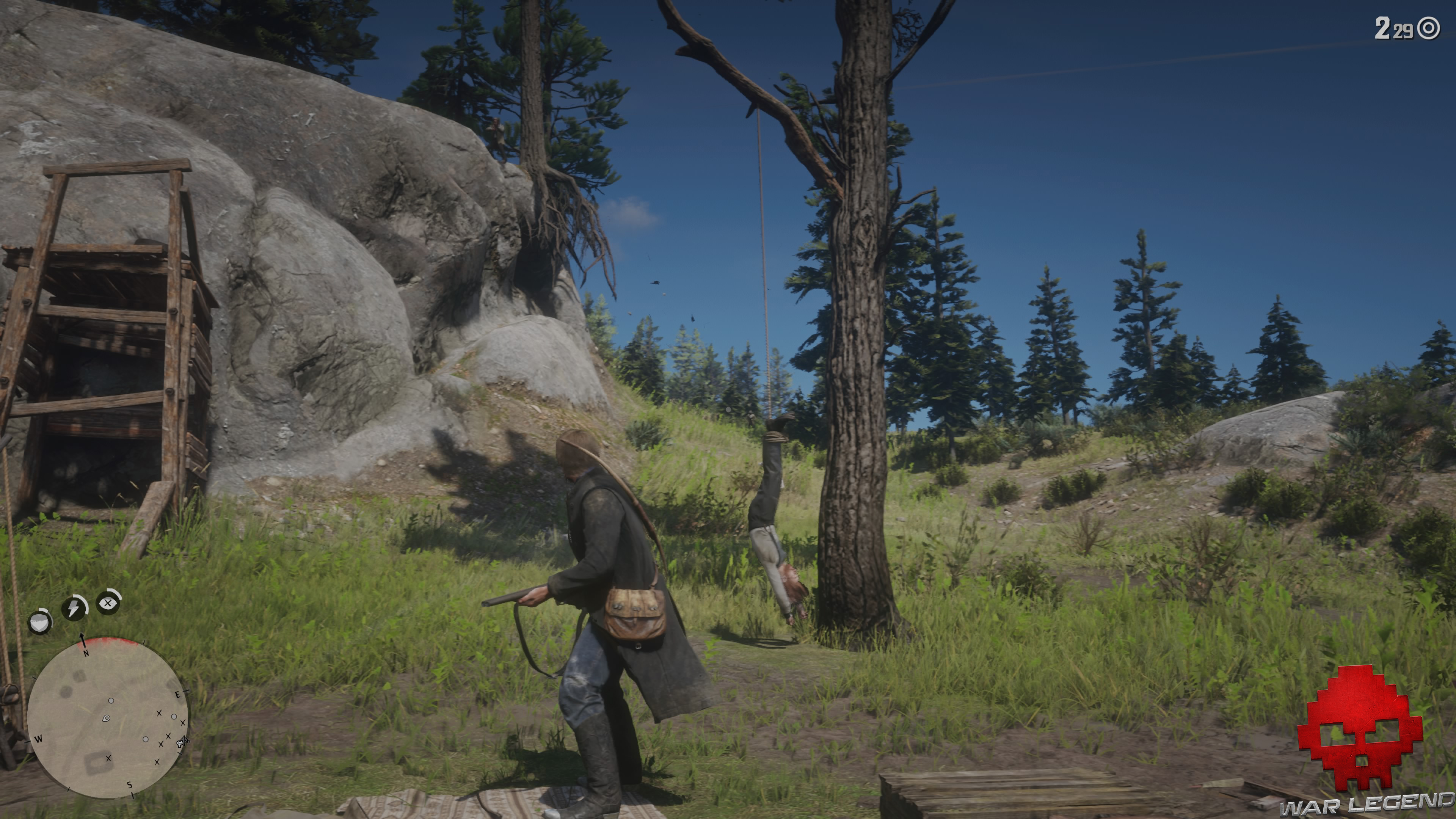 Soluce Red Dead Redemption 2 les premiers seront les derniers sean pendu par les pieds à un arbre