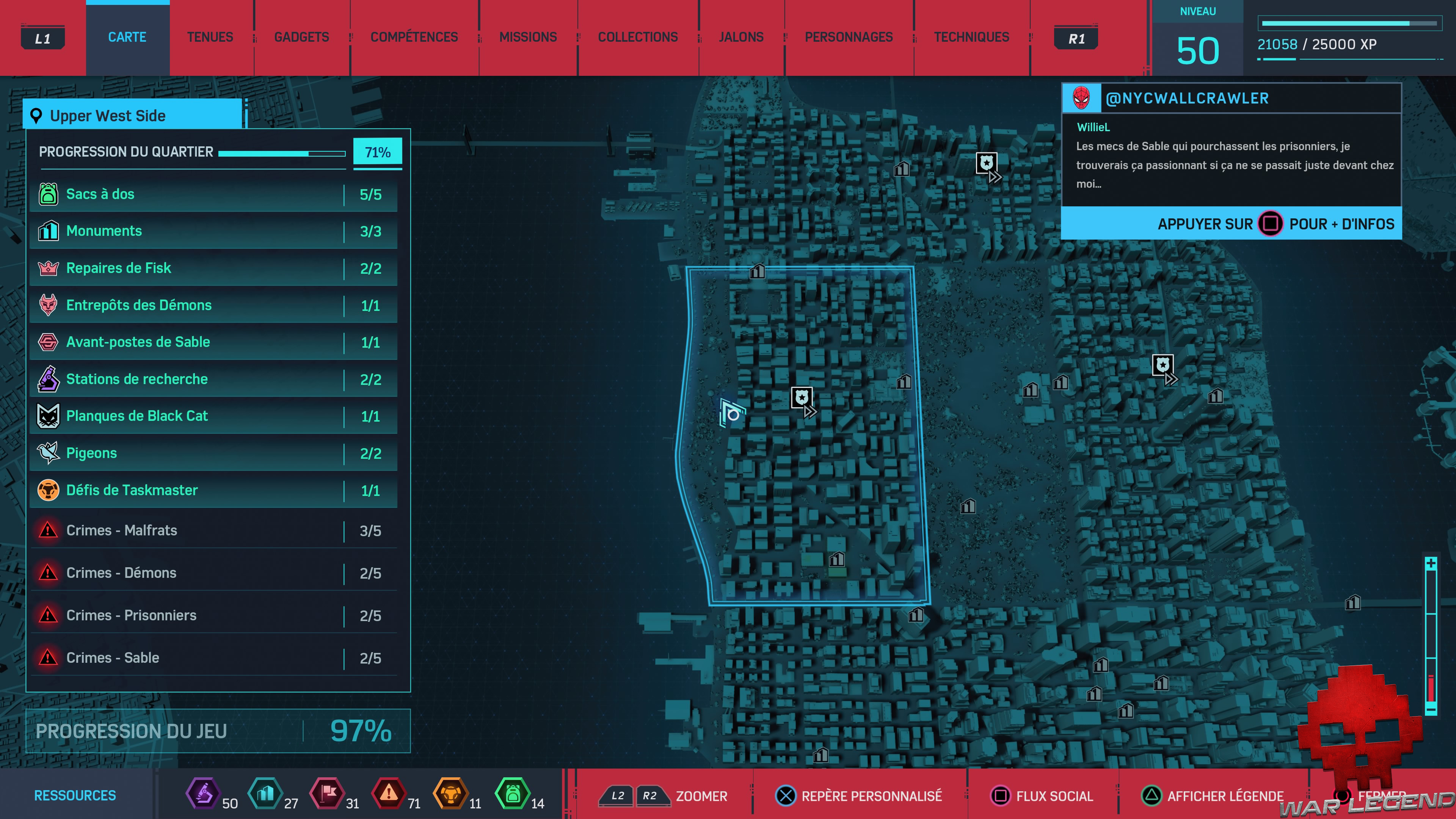 Carte soluce spider-man jusqu'au cou