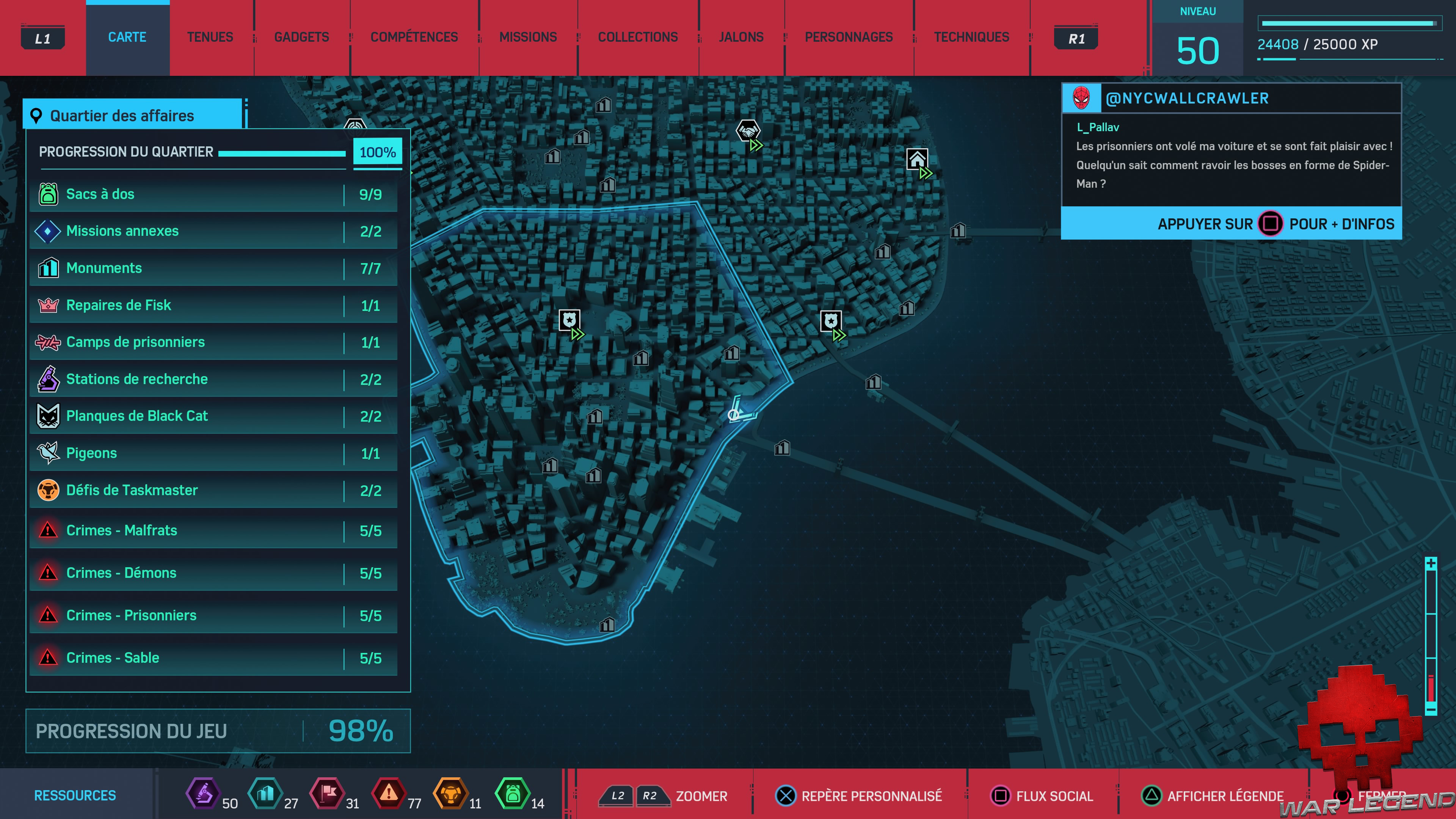 soluce spider-man sujet à controverse carte