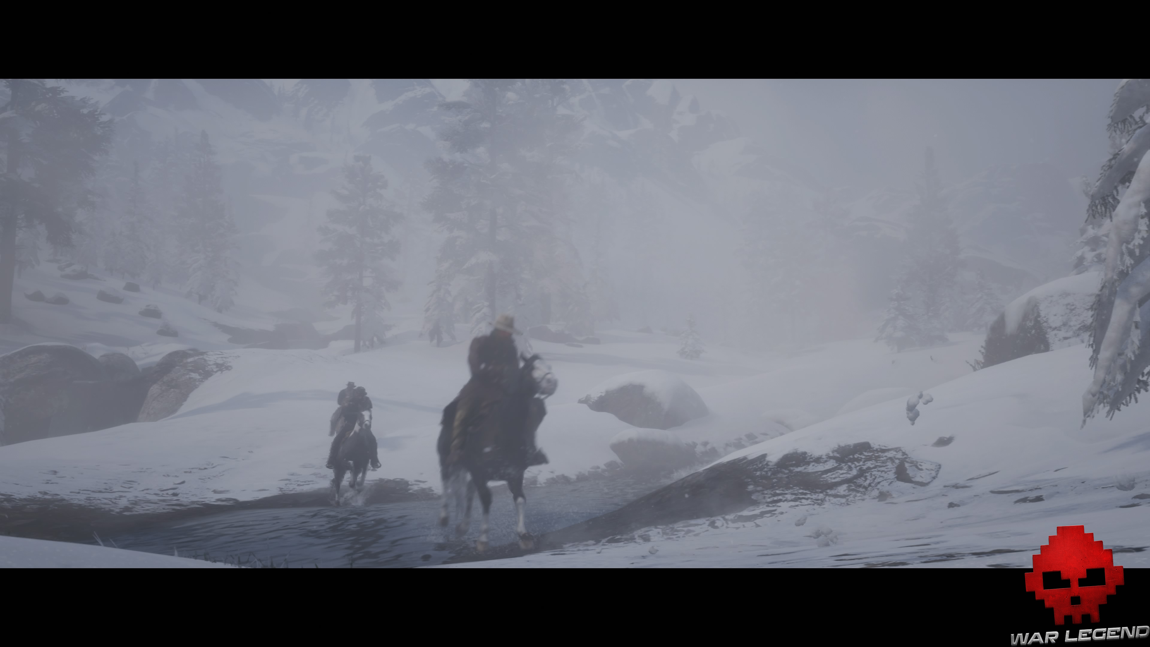 soluce red dead redemption 2 de vieux amis cavaliers traversant un cours d'eau