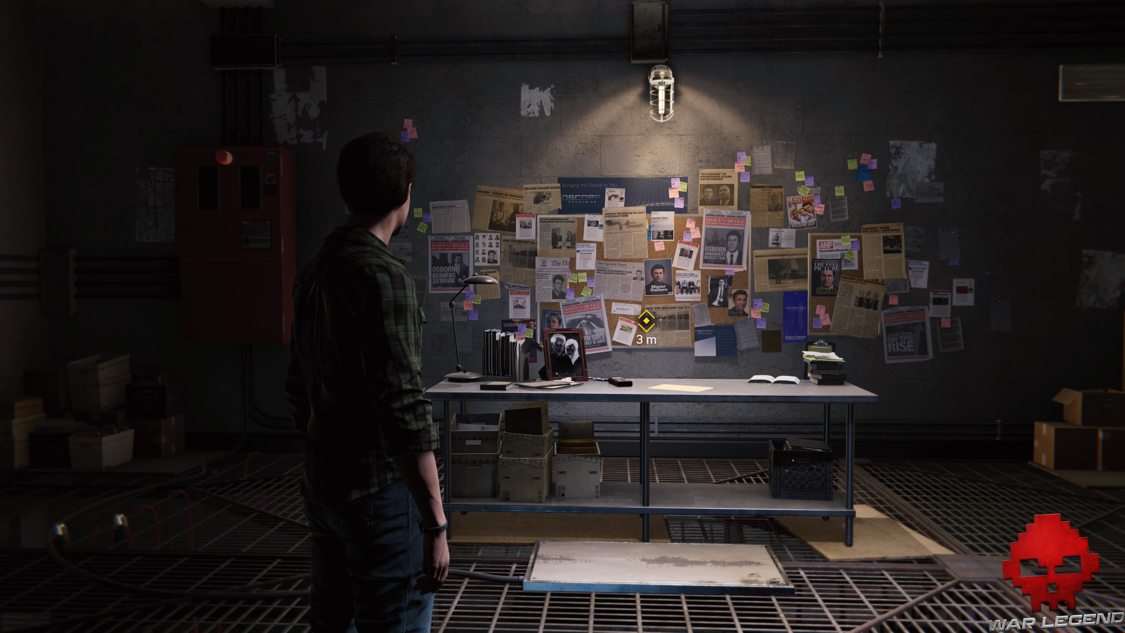 solution spider-man dessein secret nombreux éléments accrochés au mur