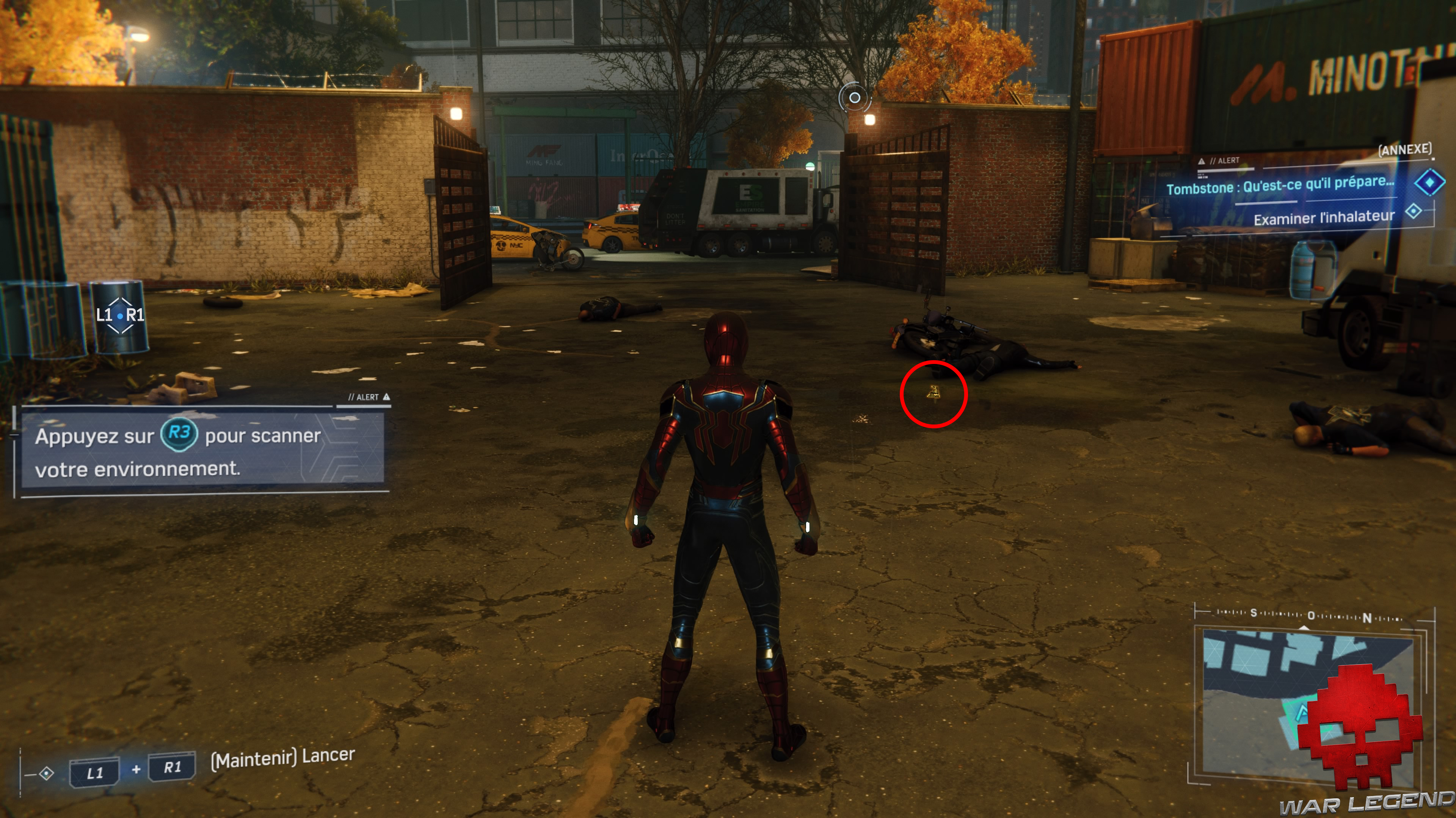 solution spider-man tombstone qu'est-ce qu'il prépare inhalateur au sol