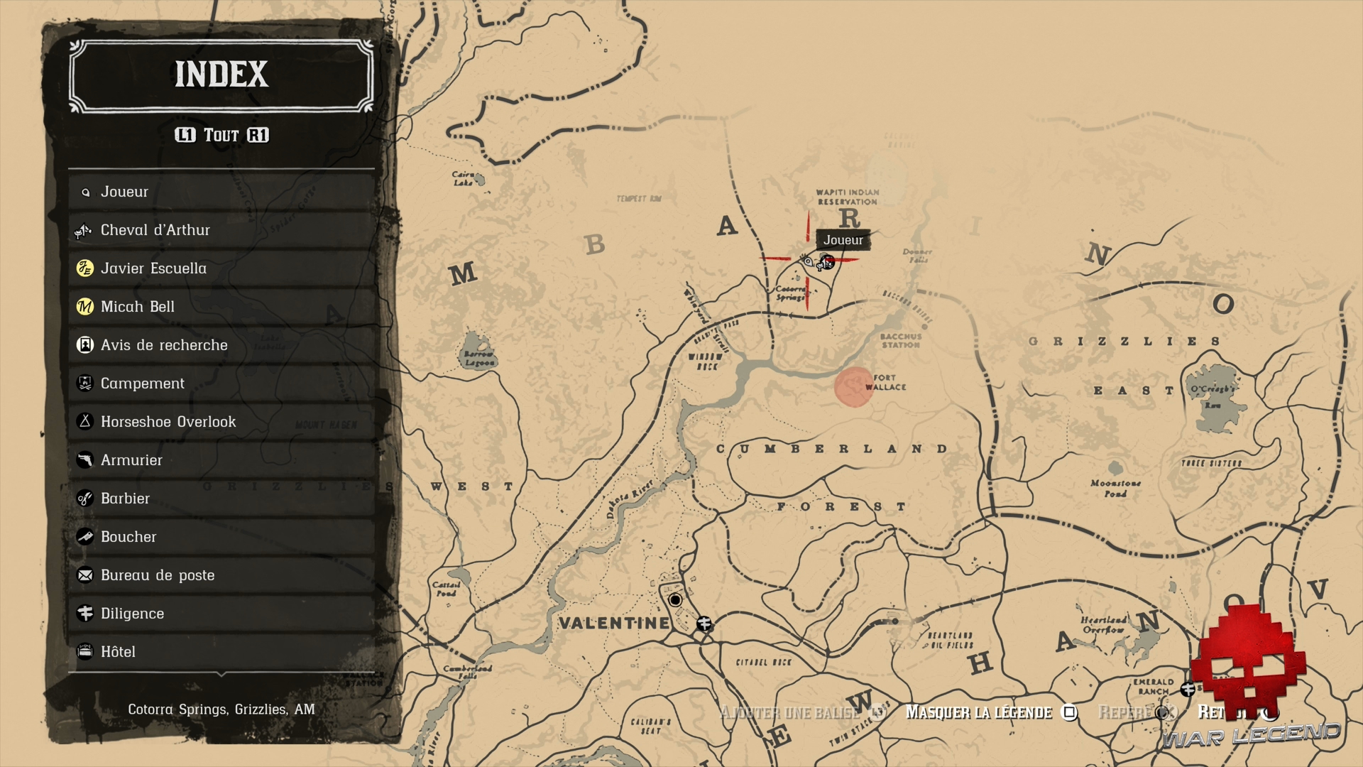 Soluce Red Dead Redemption 2 Le trésor de Jack Hall emplacement sur la carte de Cotorra Springs