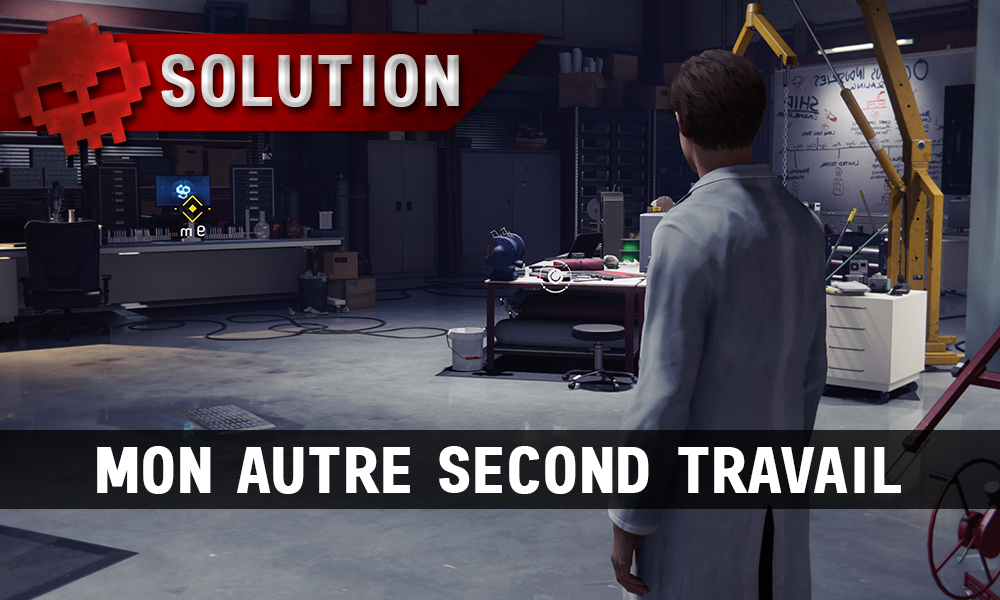 Vignette soluce spider-man mon autre travail, peter parker en blouse blanche dans labo