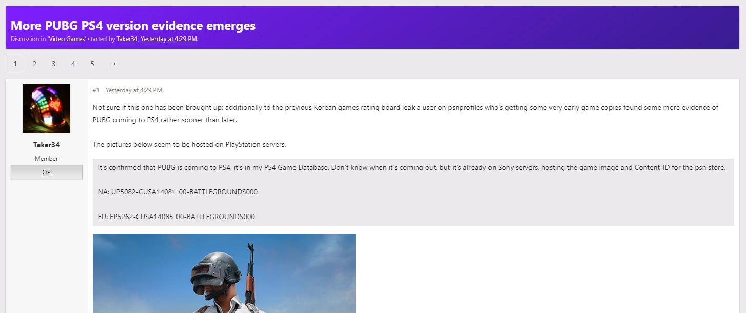 screenshot ResetEra preuves de présence de PUBG sur PS4