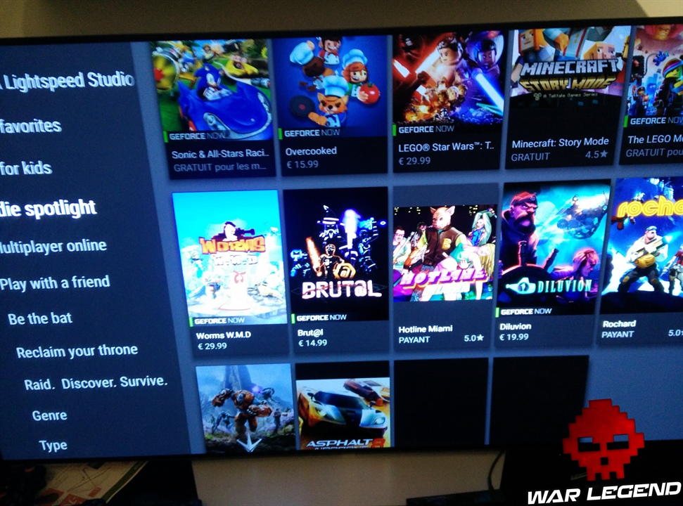 Aperçu de la boutique de jeux