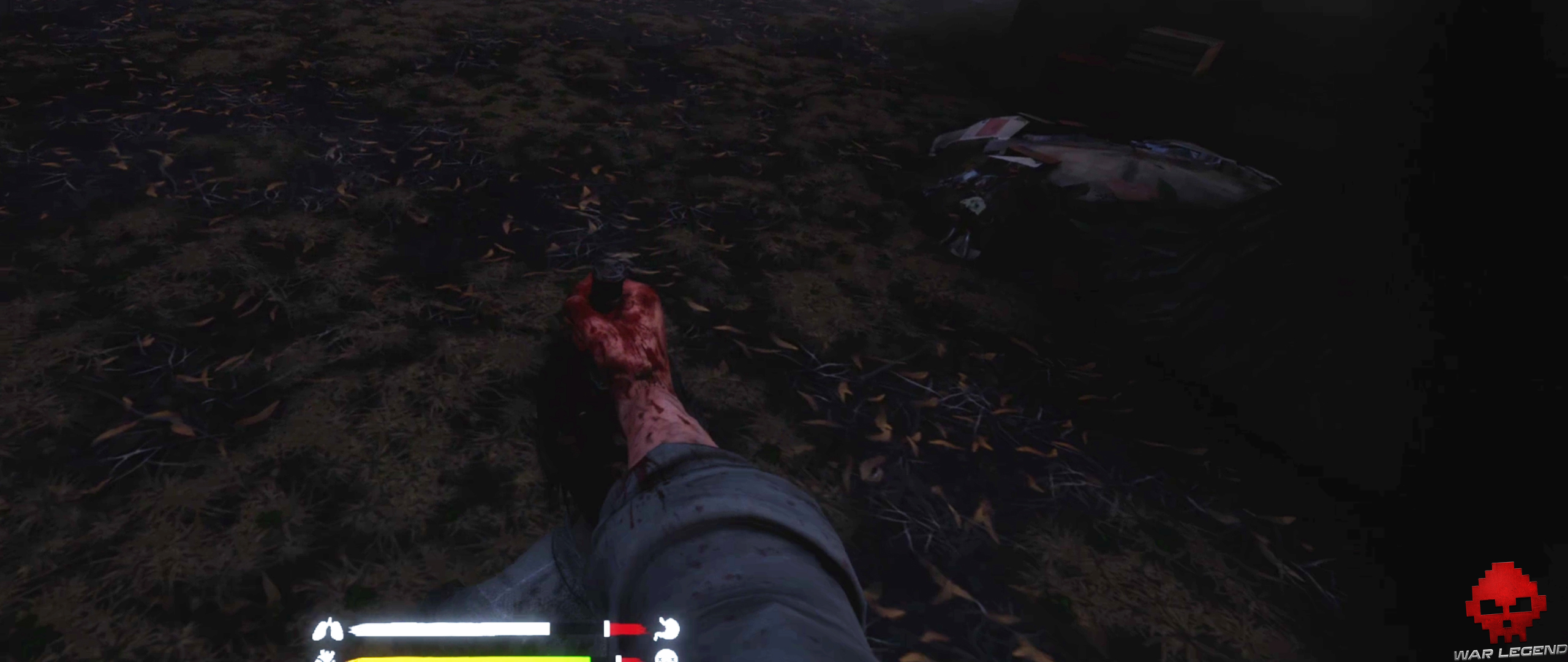 test the walking dead saints & sinners - couteau dans tête de zombie