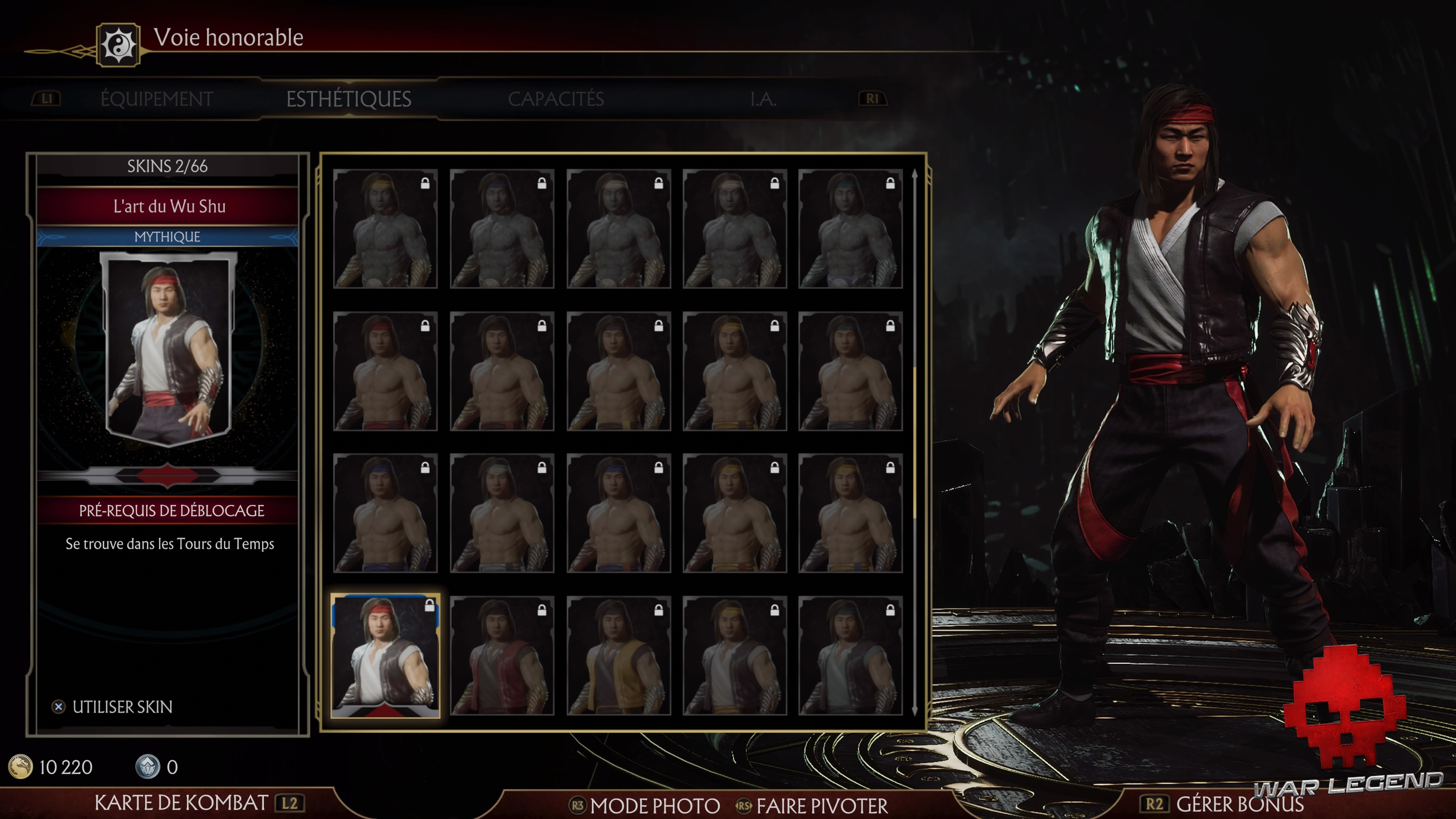 Test Mortal Kombat 11 - Skins de Liu Kang