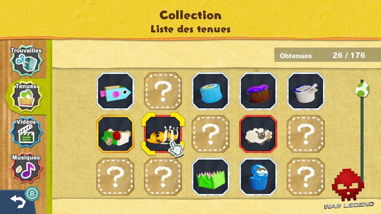 Test Yoshi's Crafted World - Collection de costumes