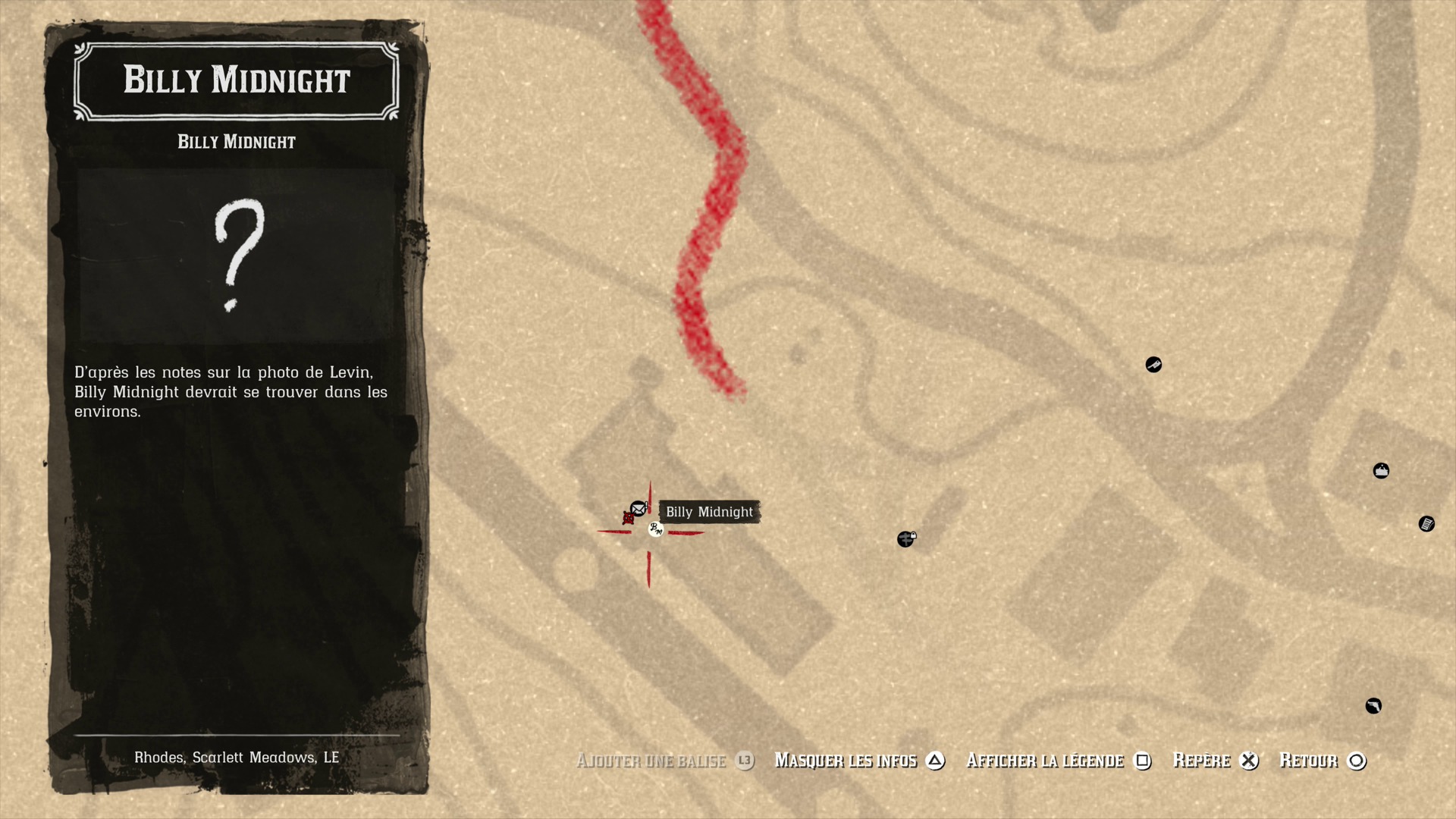 Soluce Red Dead Redemption 2 De grands hommes, et une femme emplacement sur la carte de Billy Midnight