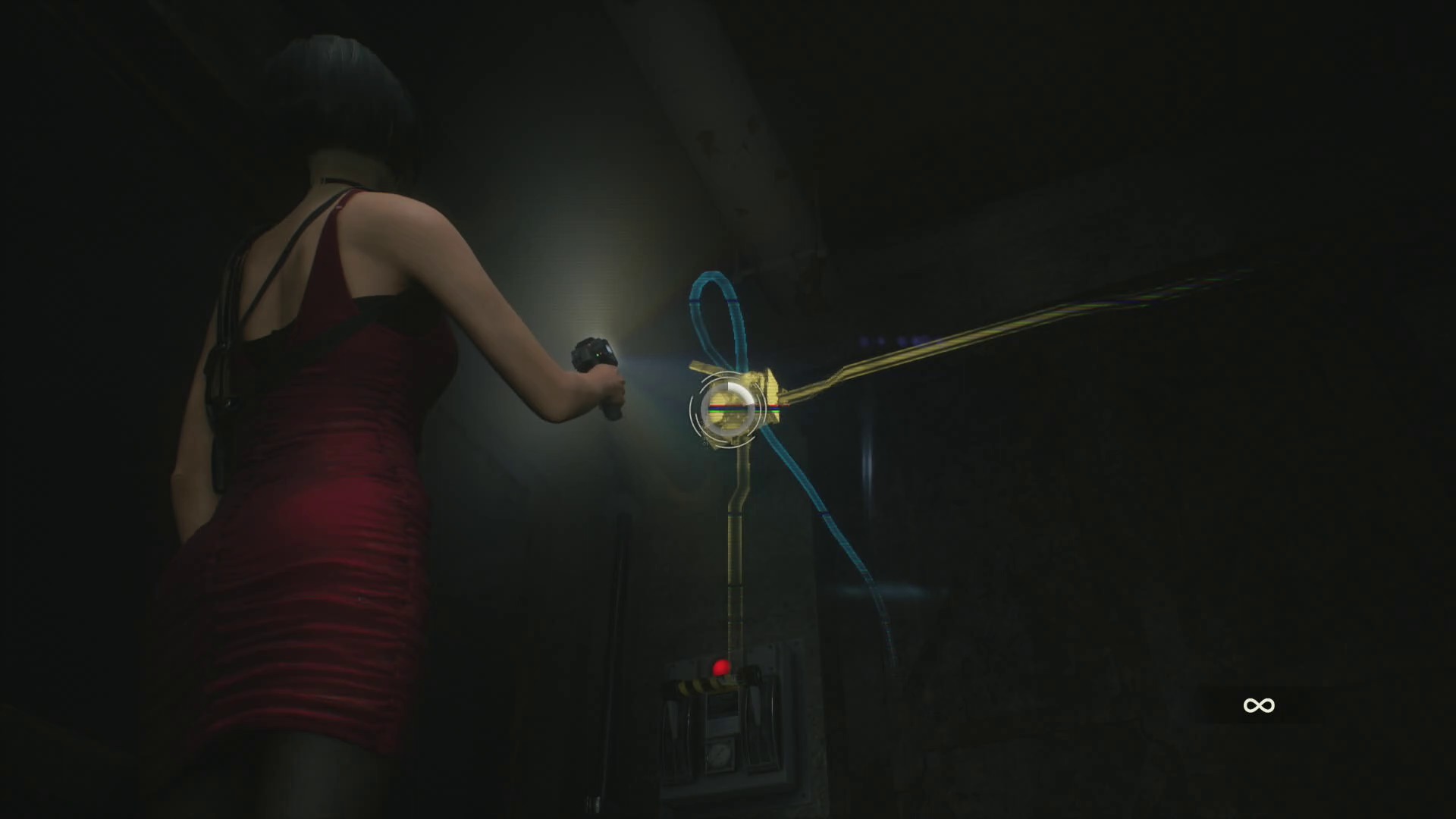 aperçu Resident Evil 2 Remake Ada Wong utilise son gadget de piratage